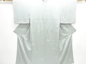 柿本いちろう　本加賀　草花模様織り出し一つ紋色無地着物